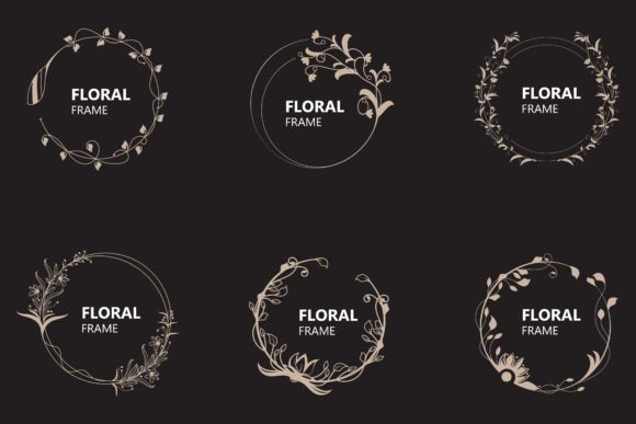 Download Floral Frame Round Shape Emblem Logotype - Flora Collection