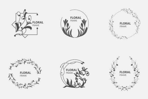 Download Floral Frame Round Shape Emblem Logotype - Flora Collection