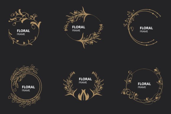 Download Floral Frame Round Shape Emblem Logotype - Flora Collection