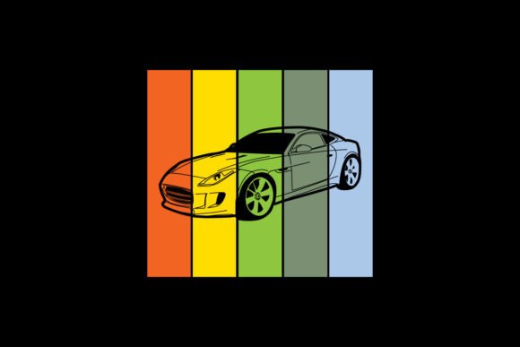 Download Illustration of Car with Colorful Design - Colorful Collection
