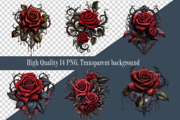 Download Clipart Gothic Roses Black Fantasy Flora - Flora Collection
