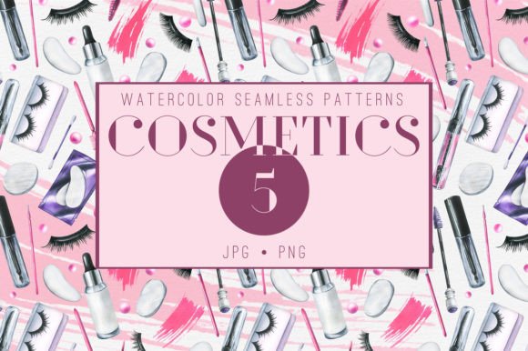 Download Eye Cosmetics Watercolor Patterns - Cosmetics Collection