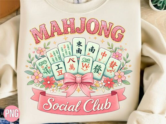 Download Mahjong Social Club Pink Floral Bow PNG - Flora Collection