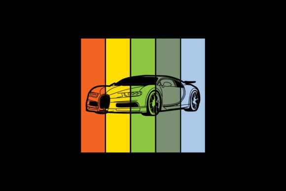 Download Illustration of Car with Colorful Design - Colorful Collection