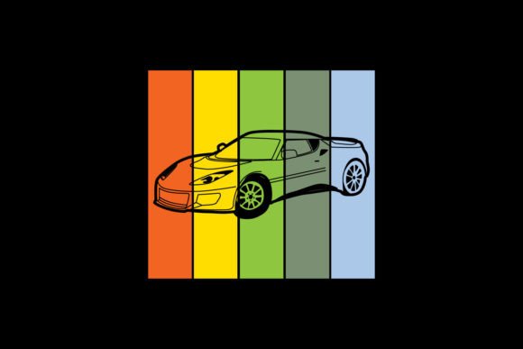 Download Illustration of Car with Colorful Design - Colorful Collection