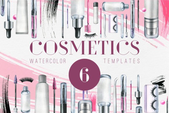 Download Eye Cosmetics Watercolor Templates - Premium Bundle