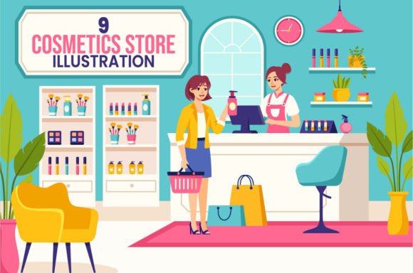 Download 9 Cosmetics Store Illustration - Premium Resources