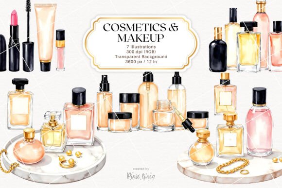 Download Cosmetics and Makeup Illustrations - Cosmetics Collection