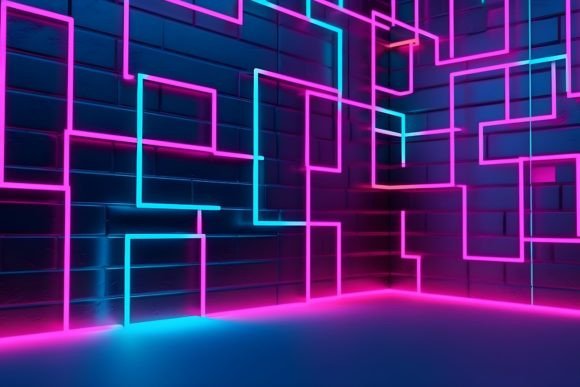 Download Colorful Neon Triangle Mosaic Background - Colorful Collection