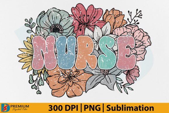 Download Retro Nurse PNG, Floral Flower Design - Flora Collection